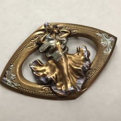 Vintage Goddess Gold Toned Pin Brooch Virgo