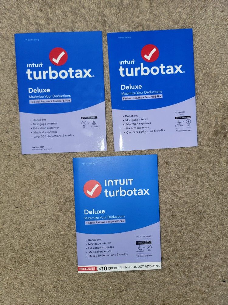 Turbo Tax 2021, 2022, 2023