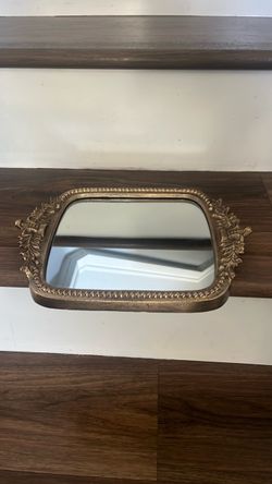 Gold Ornate Mirrored Vanity Tray
