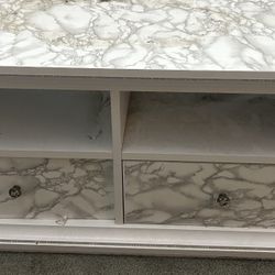 Heavy Tv Stand White Marble 