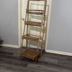 Stand Natural Bamboo 4-Tier Foldable Stand