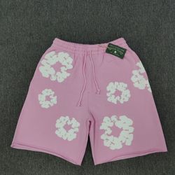 Pink Hoodie And Shorts Denim Tears 