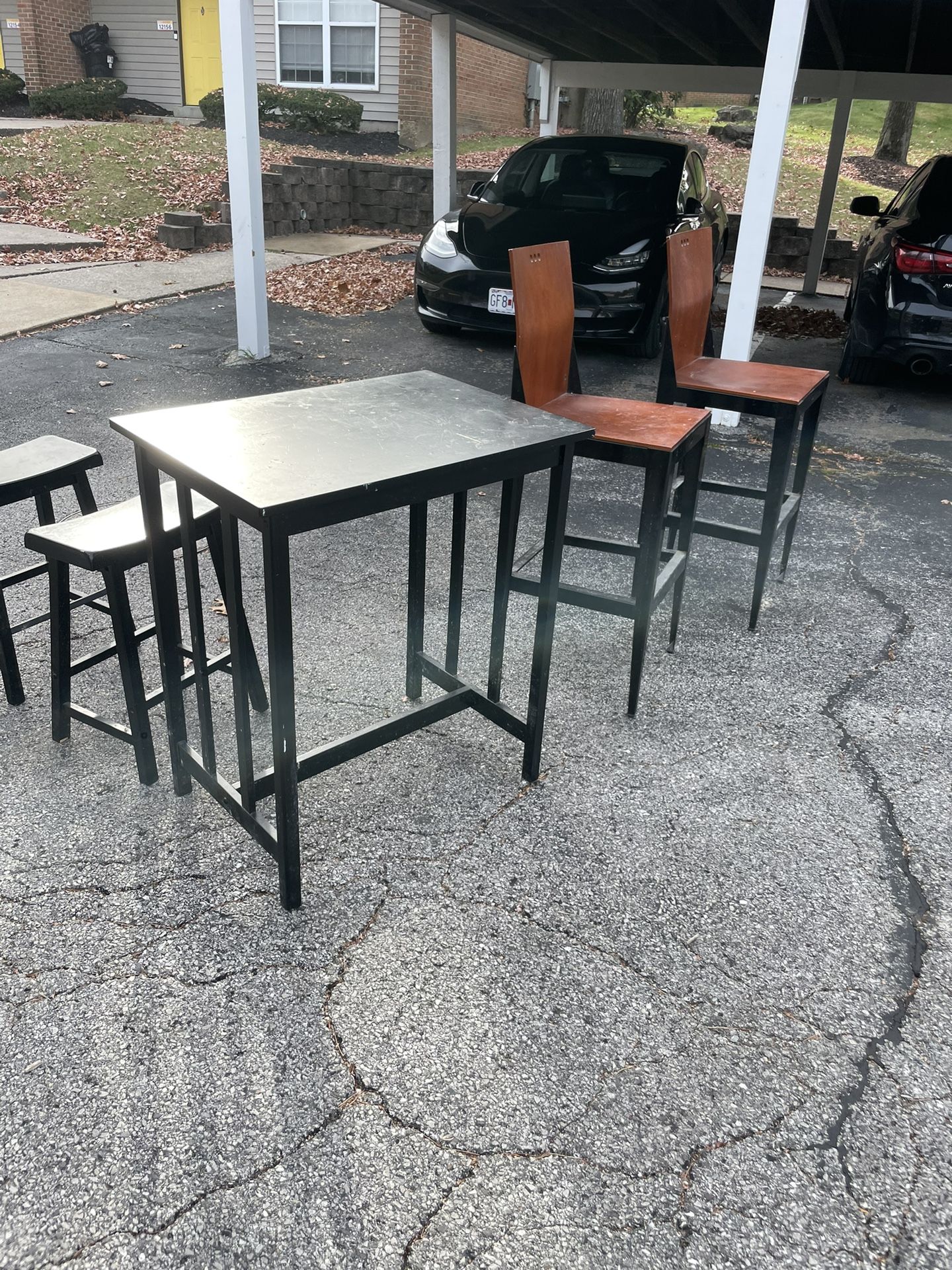 Bush Collection Company metal and wood table and chairs 