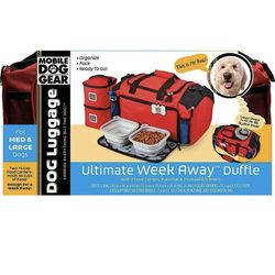 Overland Dog Gear Ultimate Week Getway Duffle Bag in Red for Med to Large Dogs. Condition is "New"