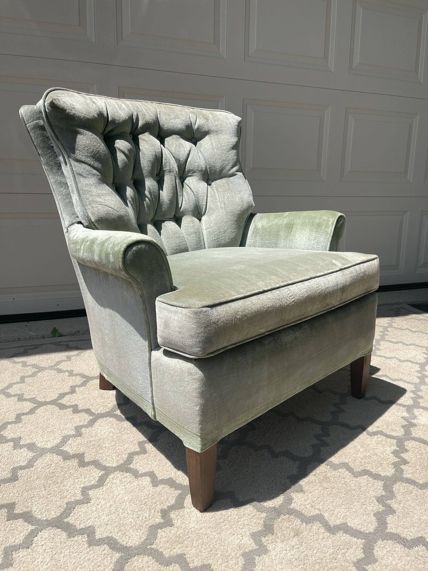 MCM Vintage Velvet Upholstered Chair 