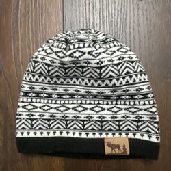 Adult Black Ans White Beanie Hat Alaska #15