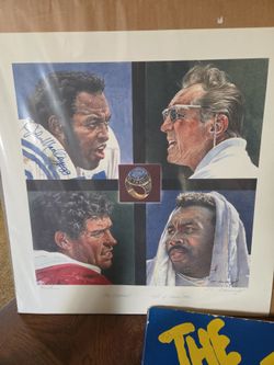 1992 football hall of fame inductee lithograph