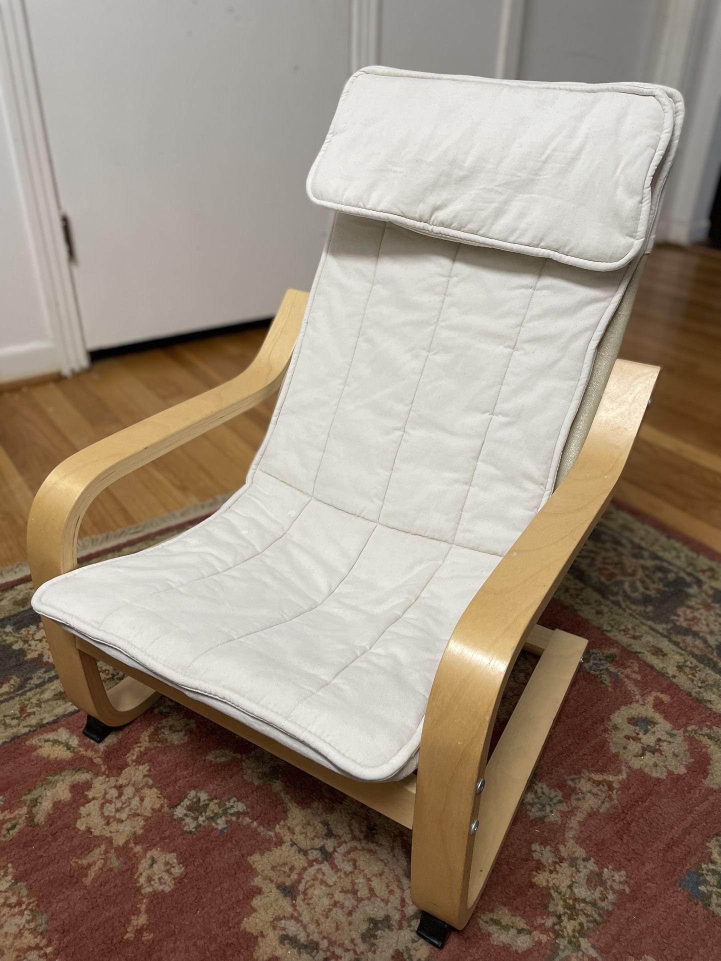 IKEA POÄNG Children's Armchair/Rocker, Birch Veneer w/Chair Cover and Cushion