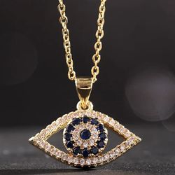 Evil Eye Pendant Chain New Gold 