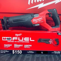 New Milwaukee M18 FUEL 18V Brushless Cordless Reciprocating Saw (Tool-Only). $150