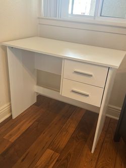 White Desk with Two Drawers