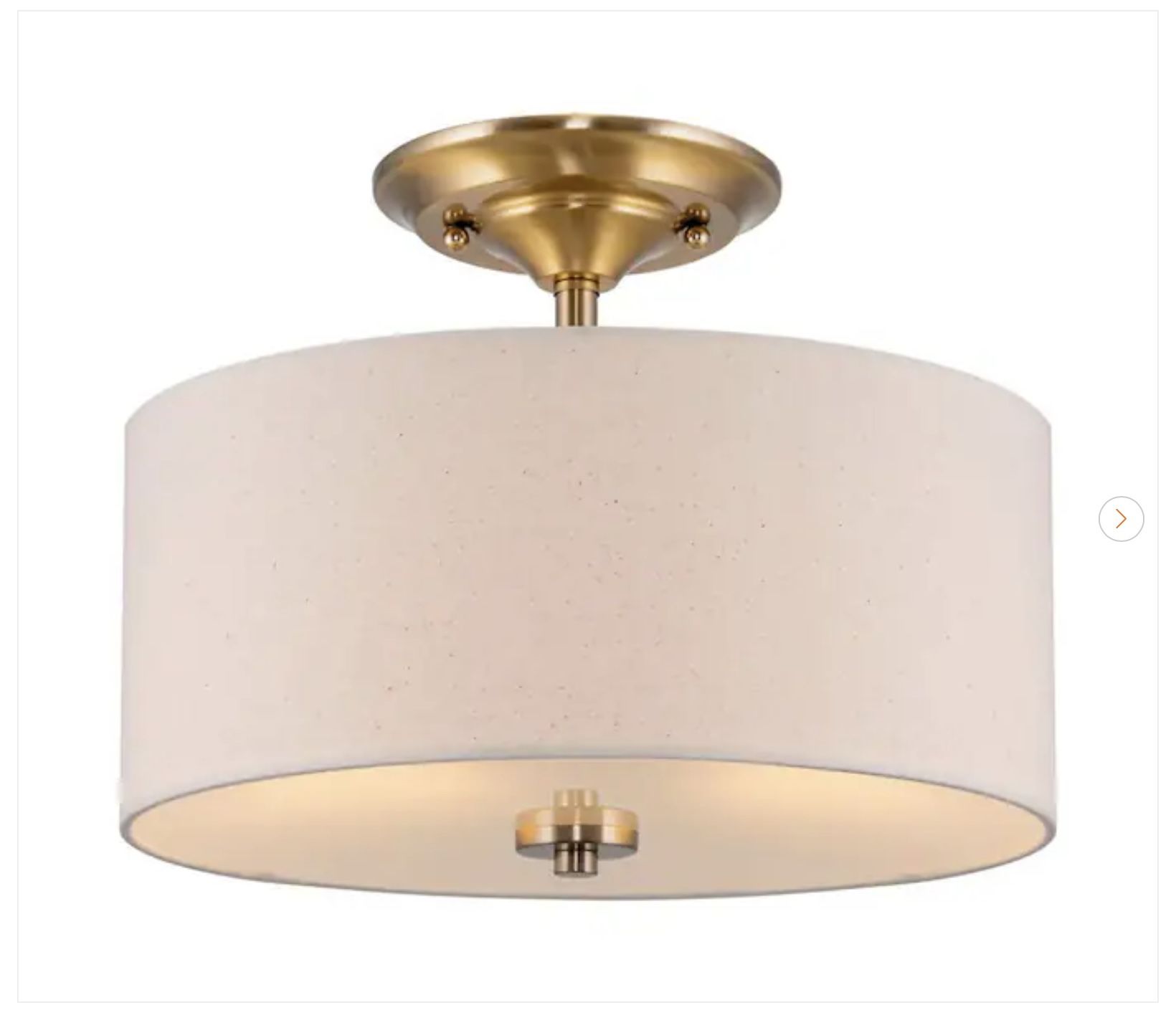 13 in 60-Watt 2-Light Cool Brass Modern Semi-Flush Mount Ceiling Light Fixture - New