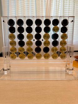 ✨ Z Gallerie Acrylic “4 In A Row” Game – Black & Gold ✨