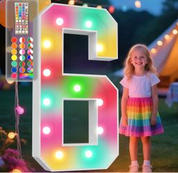 Number 6 Light-Up Sign with Remote