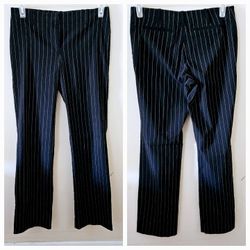 Size Small INC International Concepts Black Dress Pants with Beige Pin Striping. Size/Material tag is not legible. Polyester/Cotton Blend. Pre-owned i