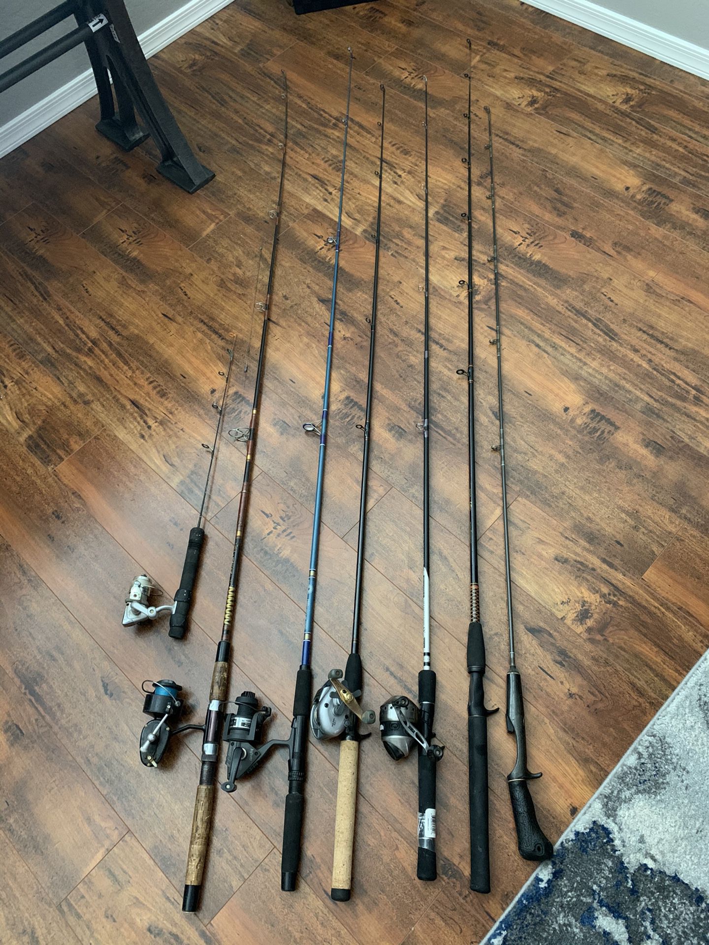 Miscellaneous fishing rods and reels