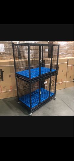 Double stacked dog pet cage Kenenl size 37 medium with grid and tray  new in box