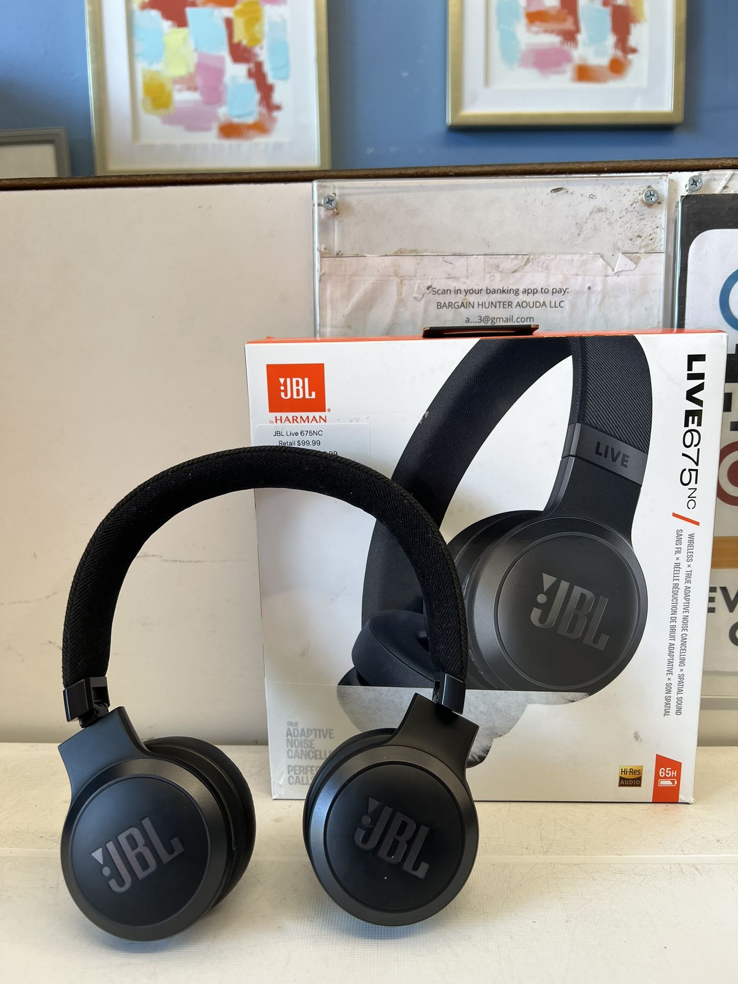 JBL Live 675NC Wireless True Adaptive Noise-cancelling On-Ear Headphones