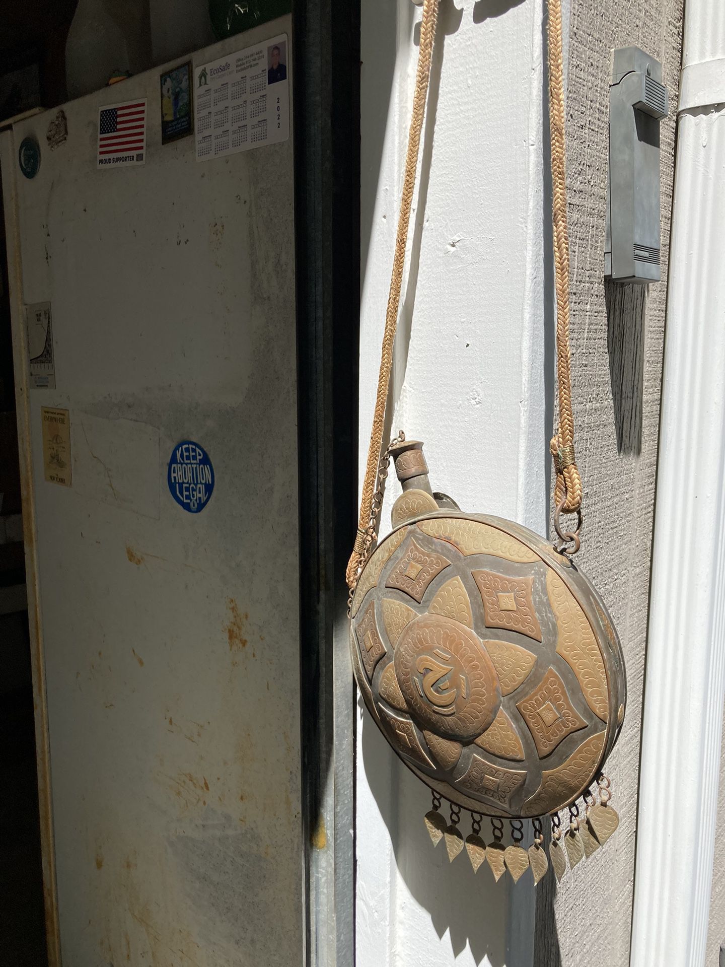 Antique Metal Canteen From Morocco
