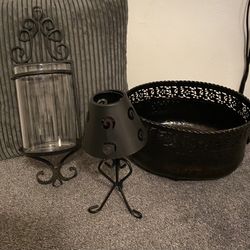 3 Piece Home Decor - Worn Iron/Metal Whimsy Set