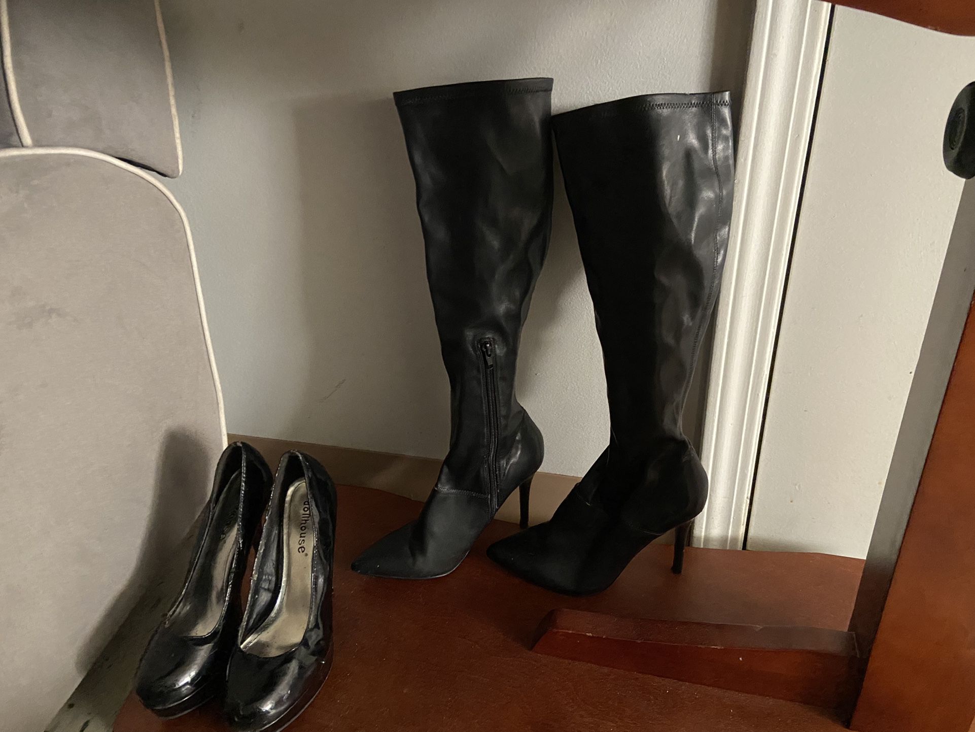 Women’s Aldo High Knee Boots (Size 7.5 New) Bonus Heels Free 