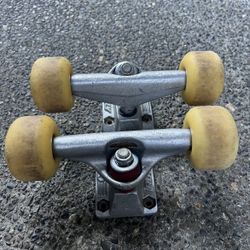 skateboard wheels and trucks