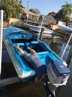 18ft baja 235hp evinrude jackplate runs mint trailer fast speed boat