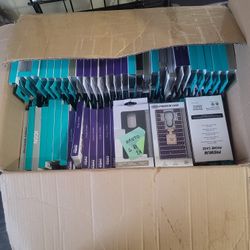 BOX OF BRAND NEW PHONE CASES 