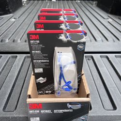 NEW 3M Scotchgard Protector Black/Blue Anti-Fog Eyewear w/Clear Lens **$10 Each**