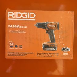 RIDGID 18V Cordless 1/2 in. Drill/Driver Kit with (1) 2.0 Ah Battery and Charger