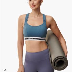 Momcozy Nursing Sports Bra Blue Size L
