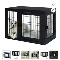 Furniture-Style Dog Crate - Acacia Wood Kennel