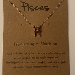 Fashion Gold Plate Pisces Necklace 