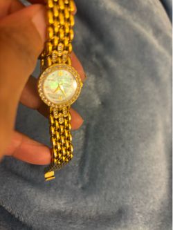 Mother of Pearl -,Channel set crystal fashion watch