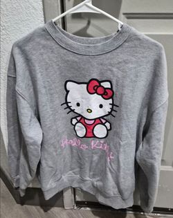 New Women's Medium Bioworld Sanrio Hello Kitty Gray Sweatshirt