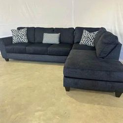 Charcoal Gray L Shaped Sectional Couch With Chaise 