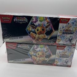(2) Pokemon Sam's Club Prismatic Evolutions Surprise Box + Booster Bundle Lot