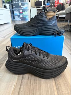 Men’s HOKA Bondi 8 TS Caged Running Shoes - Black/Black - Size 8