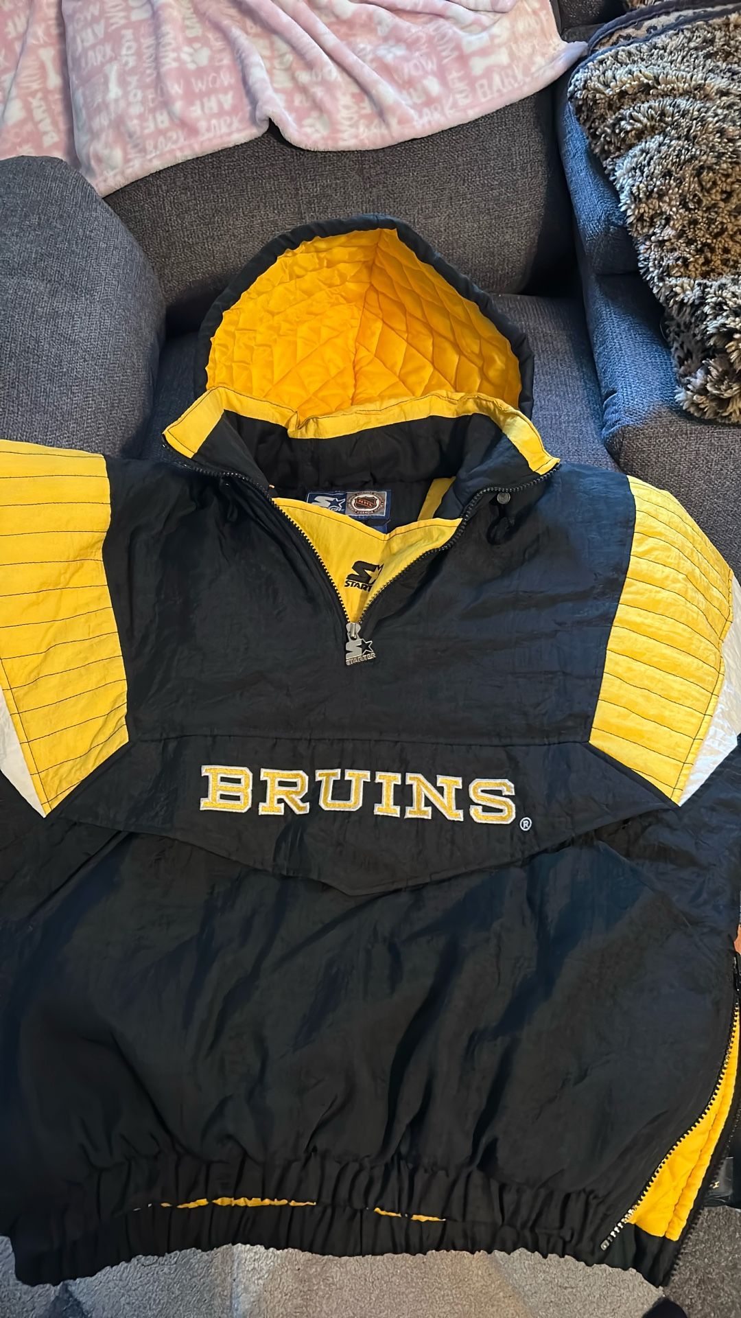 Vintage Boston Bruins Pull Over Qtr Zip Jacket