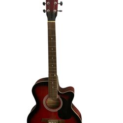 Used  Red & Black Acoustic & Electric Guitar 