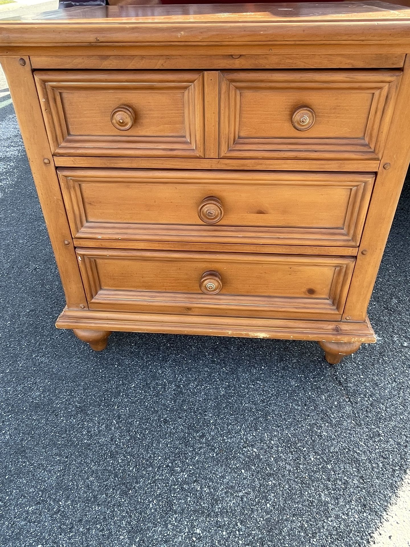 Solid Wood 3 Drawer Night Stand