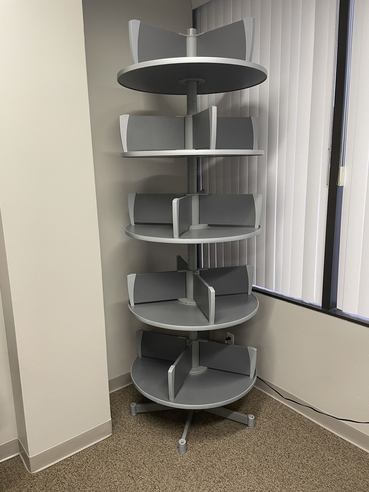 Binder Carousel Shelving with Floor Base - 5 Tier