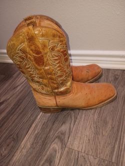 Ostrich Leather Cowboy Western Boots