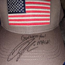 Charlie Kirk Signed Autograph Hat American Flag Turning Point USA