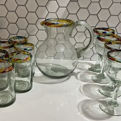 Pitcher And Glasses for Cinco De Mayo!