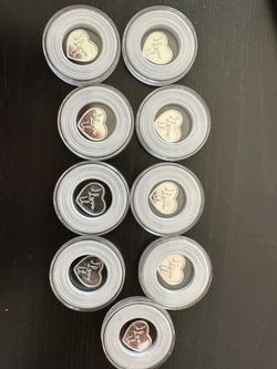 1g .999 silver “ I love u” hearts