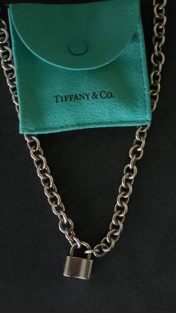 Tiffany 1837 Padlock Lock Choker Necklace Sterling Silver 925 16