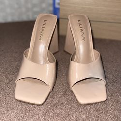 forever 21 nude square toe heel