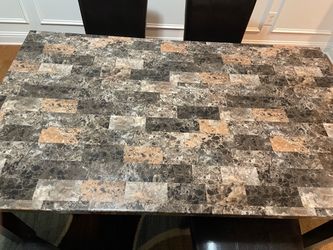 Faux Marble Dining Table w/ 6 Chairs