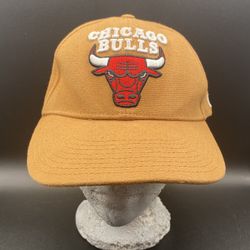 Chicago Bulls Ultra Game Hat - Strap Back - Brown W/ White Red NBA Logo